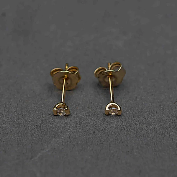 Sterling Silver Gold Plated Earrings with Diamonds
