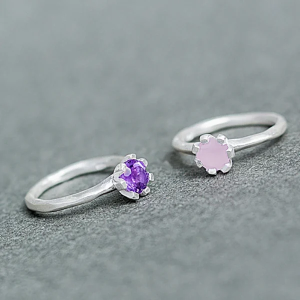 colour stone sterling silver minimalist ring