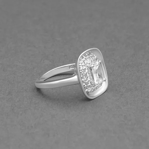 Sterling silver Cushion cut Lab Grown diamond