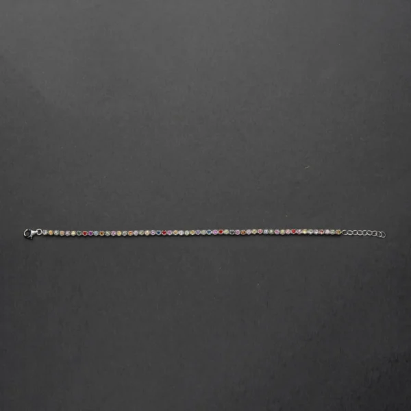 Multicolor gemstone tennis bracelet