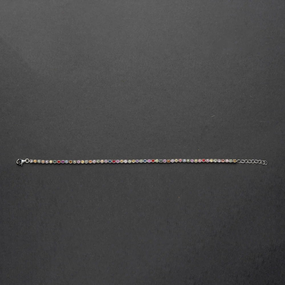 Multicolor gemstone tennis bracelet