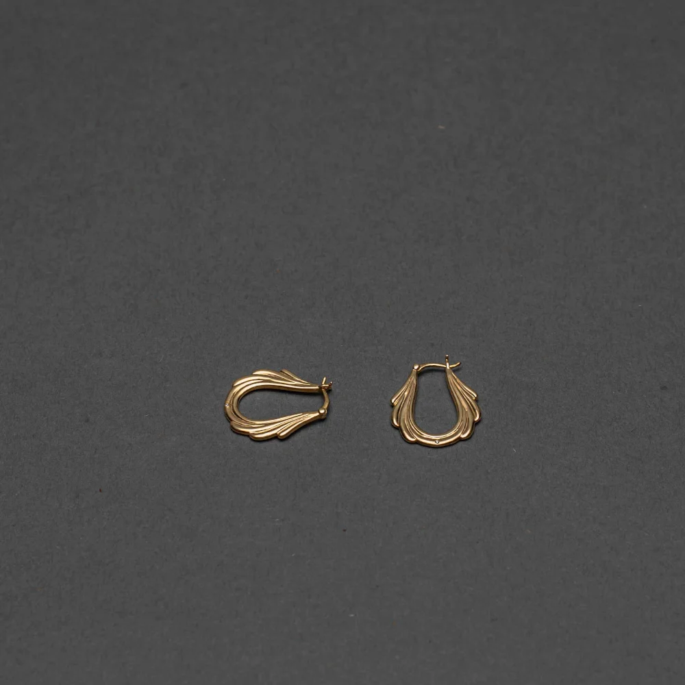 Gold sculpted hoop earrings