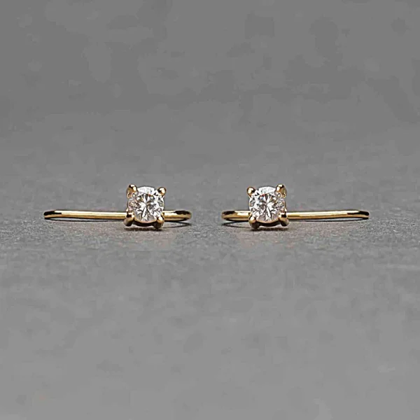 Sterling Silver Gold Plated Earrings with Natural Diamonds