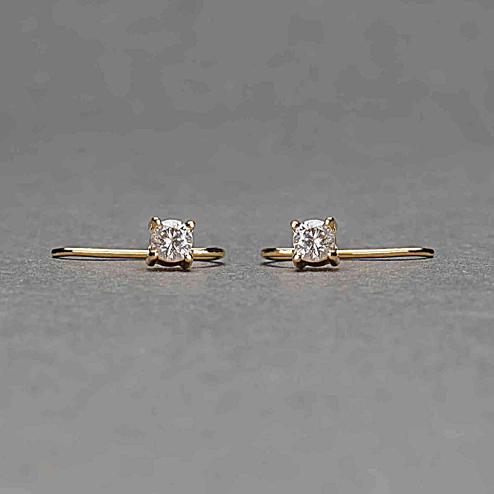 Sterling Silver Gold Plated Earrings with Natural Diamonds