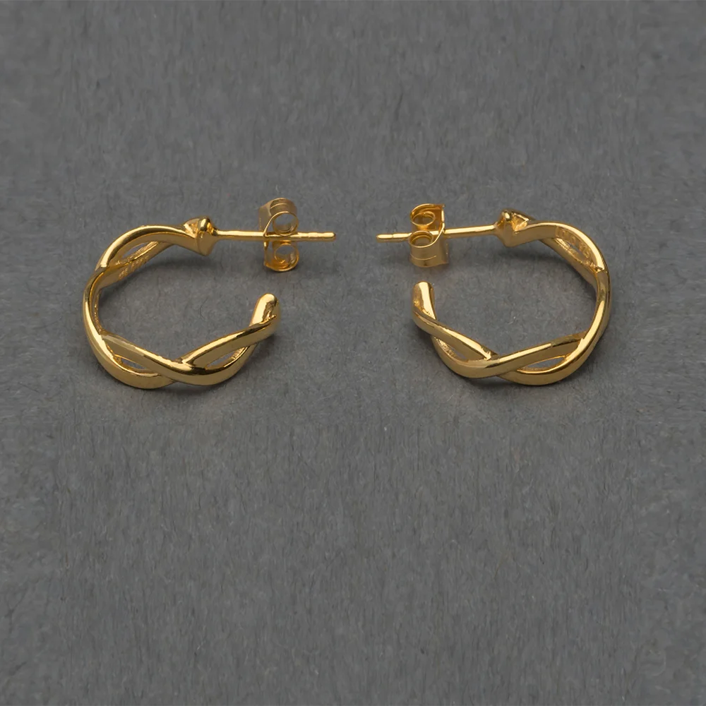 Sterling Silver Gold Plated knotted Earrings