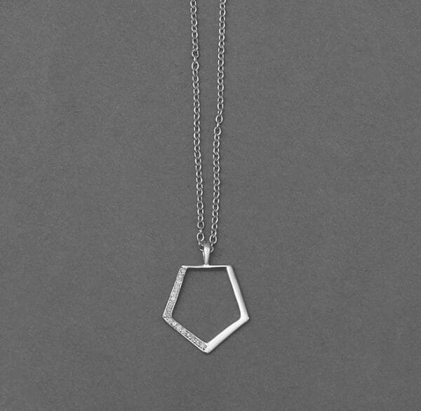 Gold polygon pendant necklace