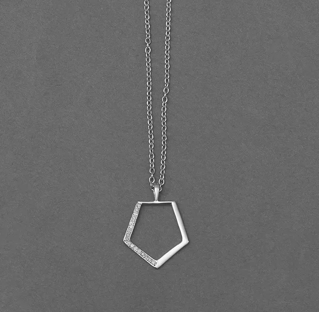 Gold polygon pendant necklace