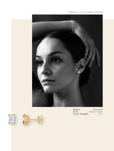 Beautiful lab-grown diamond gold studs from a trusted lab-grown diamond jewellery supplier