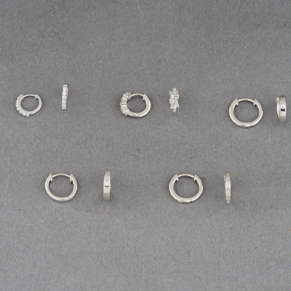 Sterling silver huggies collection from a sterling silver jewelry supplier and sterling silver jewelry company