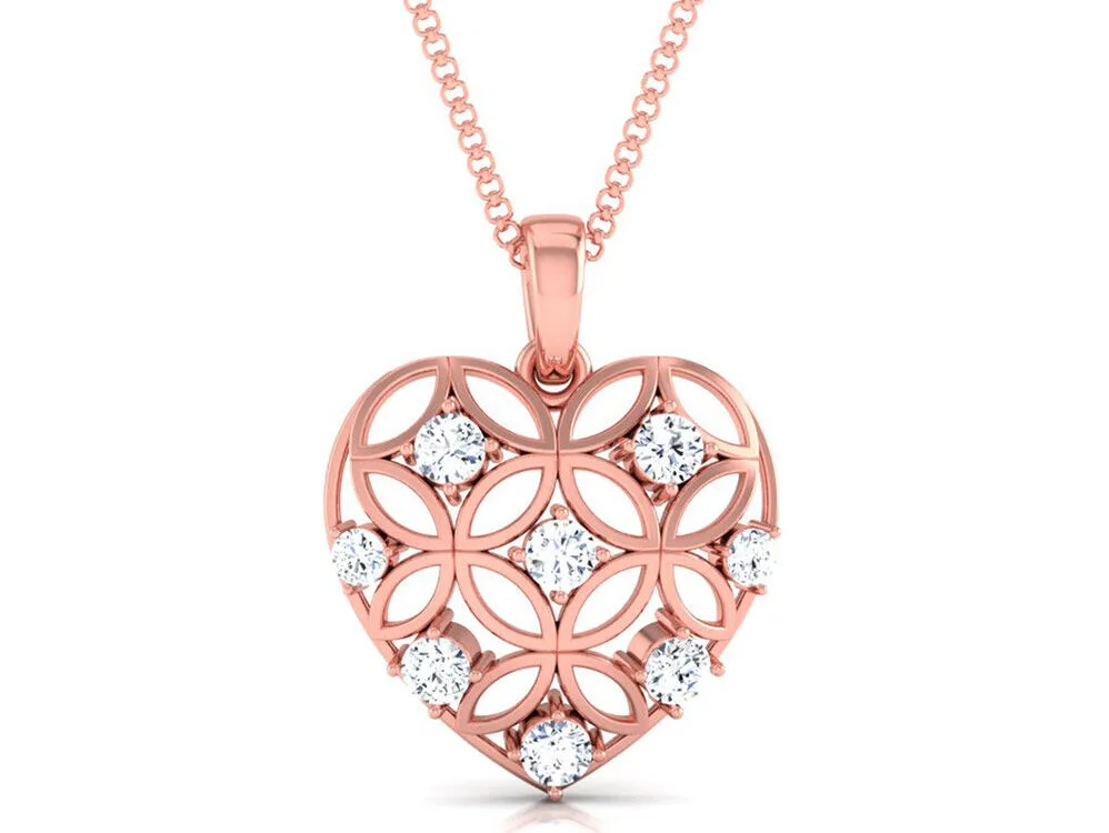 Celtic knotted heart Sterling Silver Pendent with lab grown Diamonds