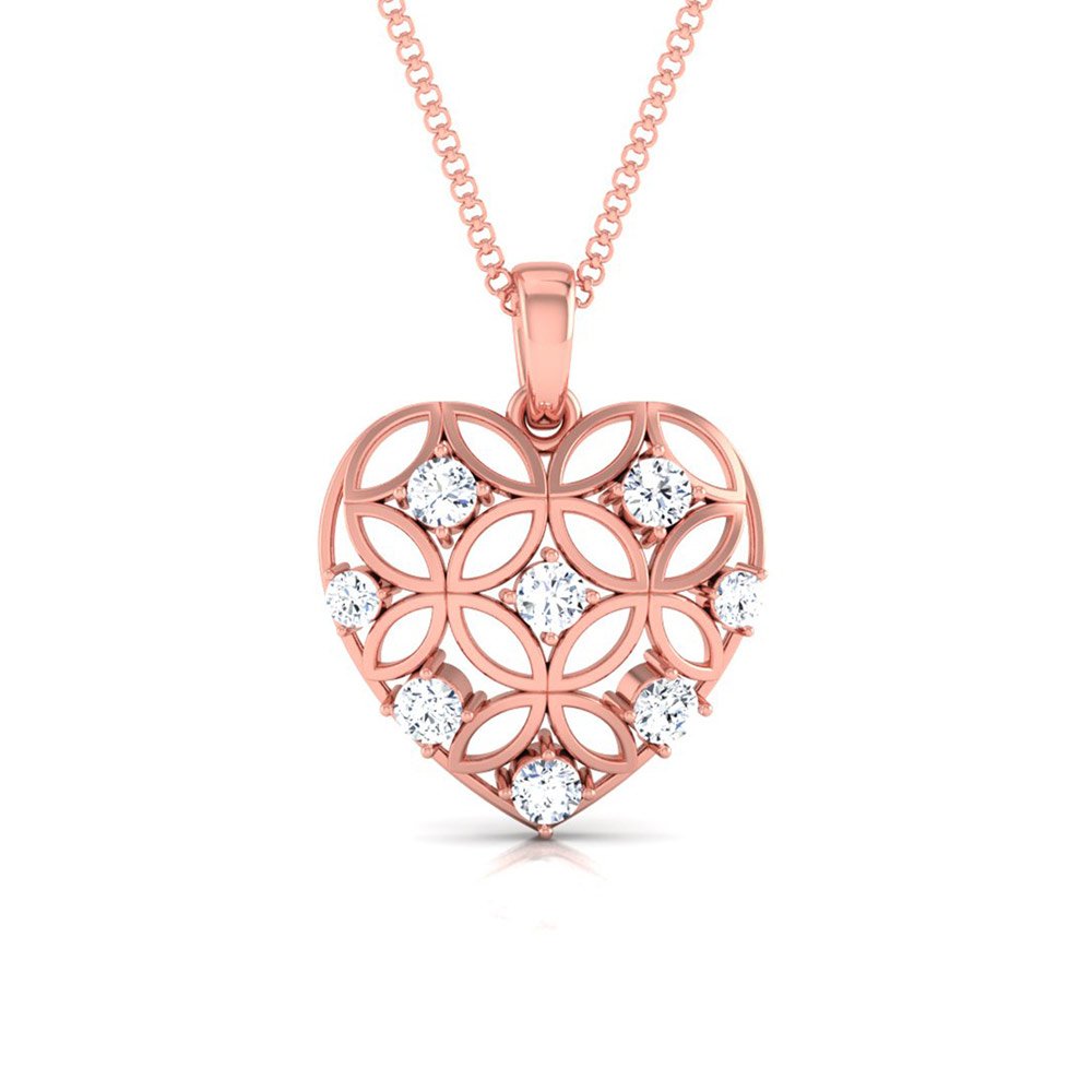 Celtic knotted heart Sterling Silver Pendent with lab grown Diamonds