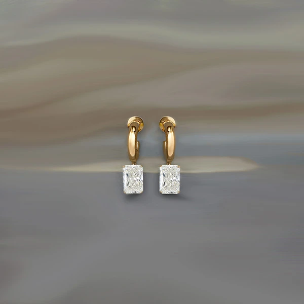 Emerald-Cut Diamond Drop Earrings, 4 ct+