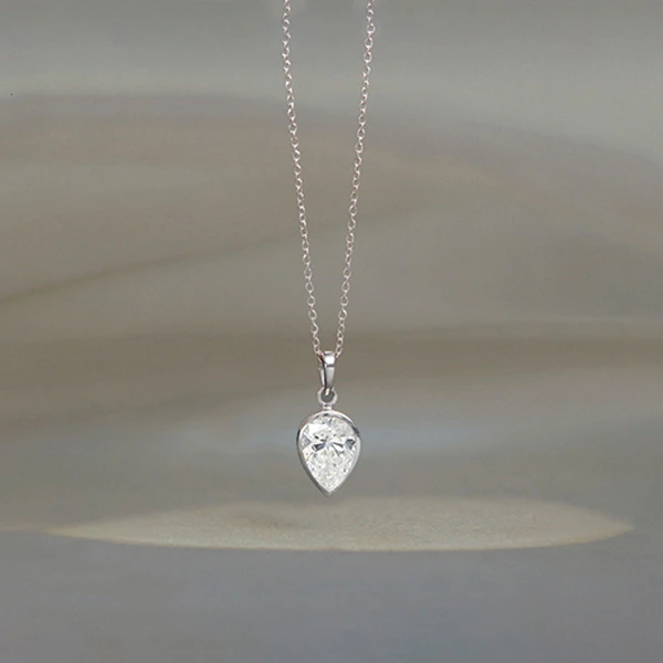 Teardrop Diamond Pendant Necklace