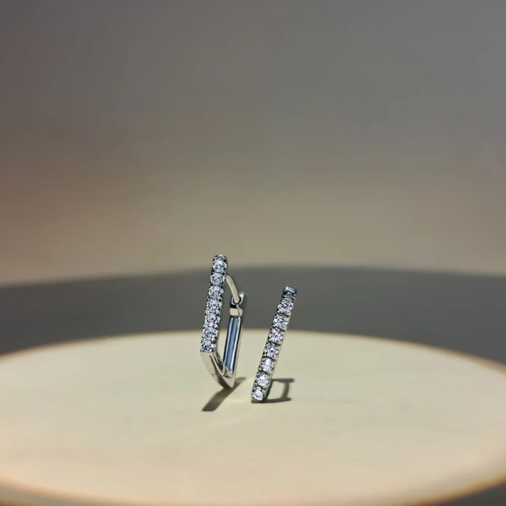 Customizable diamond , gold and silver Earrings