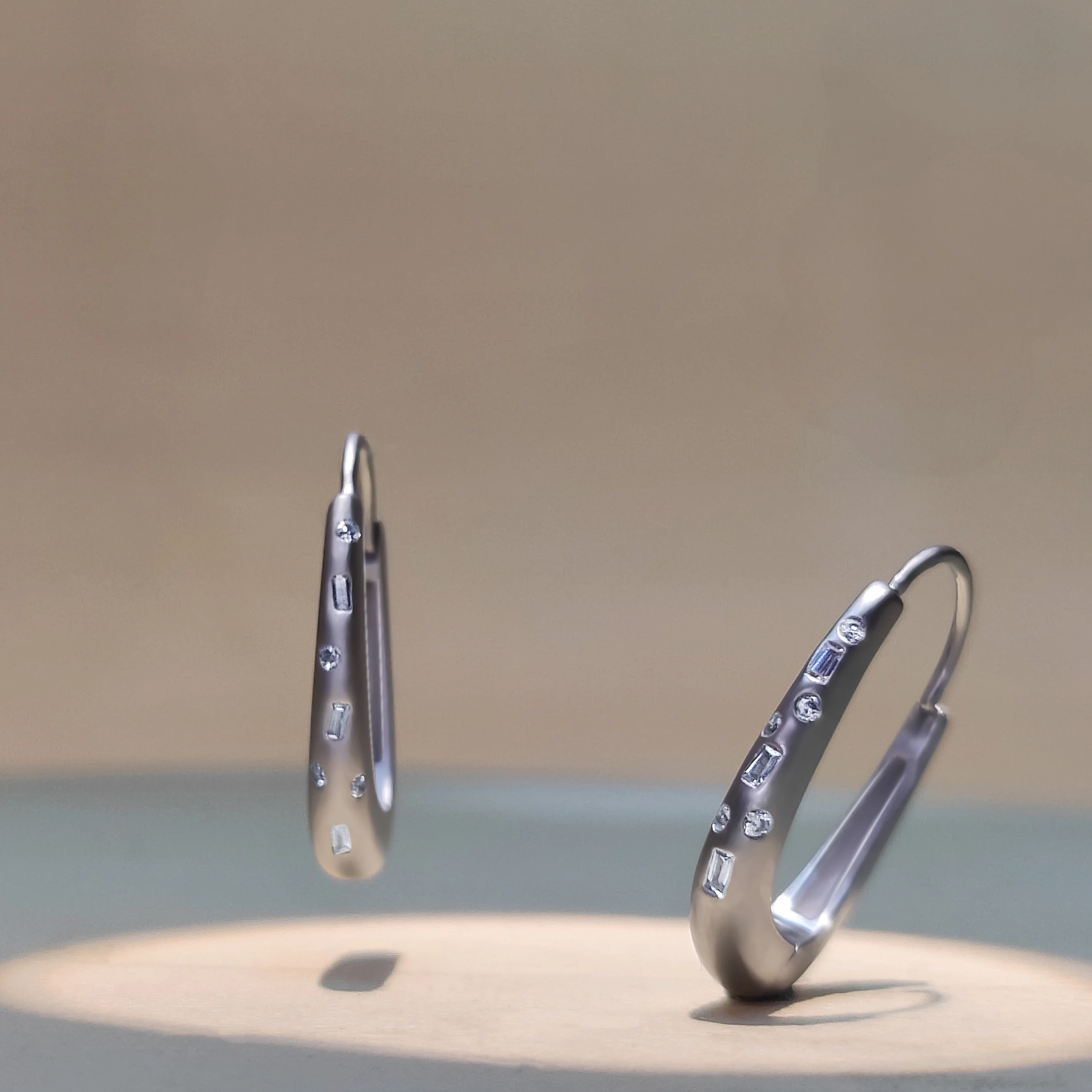 sterling silver lab grown diamond earring